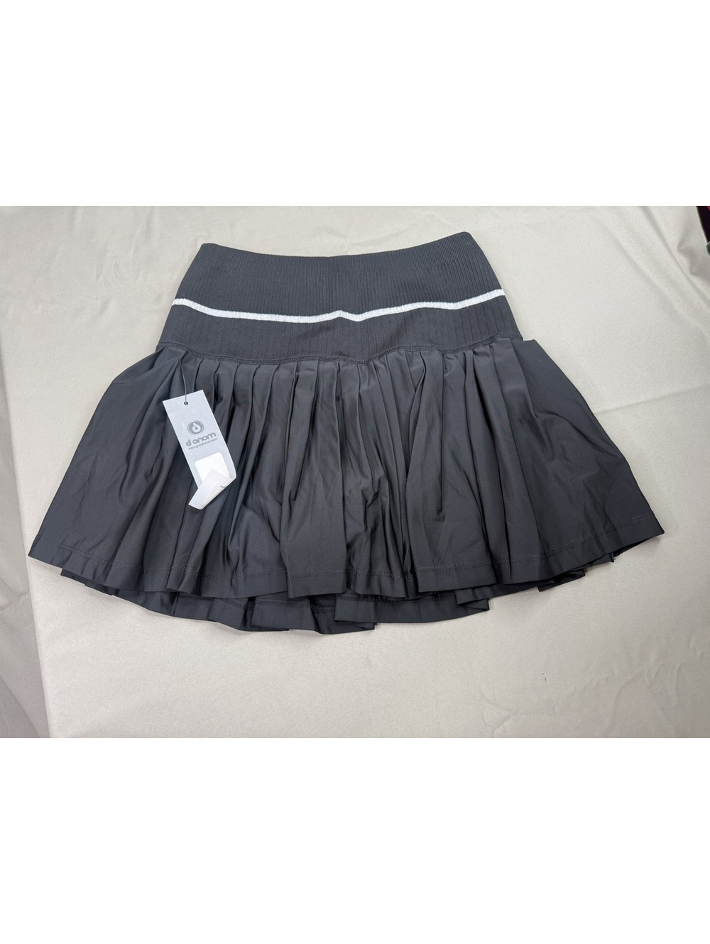 Mono B Womens S Retro Stripe Pleated Tennis Skort Black